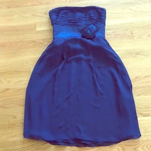 Striking blue strapless dress. Size 0